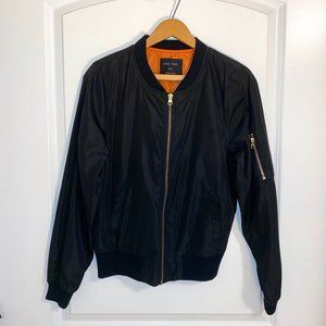 Black Water Resistant Classic Bomber Jacket